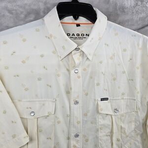 Dagon fishing Performance Pearl Snap Shirt Mens Large Storyteller Agave Drifter